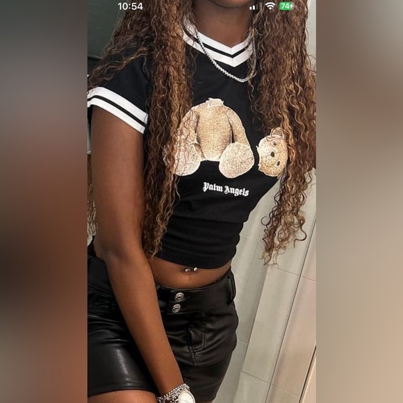 Palm Angels Bear-Motif Short-Sleeved T-Shirt × - Picture 1 of 3